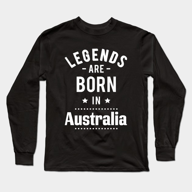 Legends Are Born In Australia Long Sleeve T-Shirt by ProjectX23 Orange